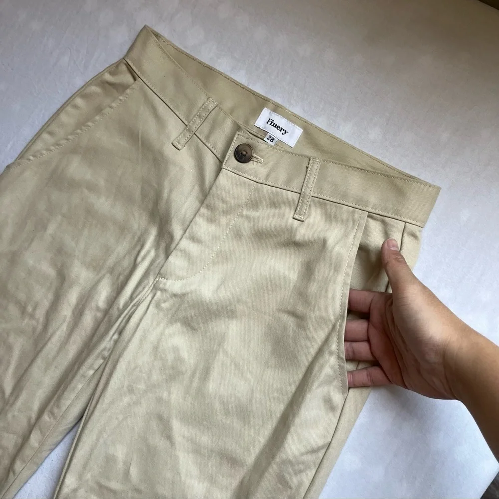Finery cream‎ ivory tan straight leg cropped pants